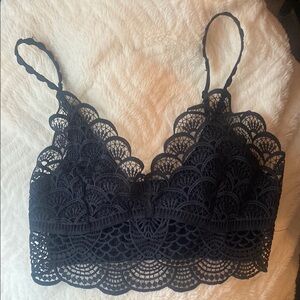 Free People Black Lace Bandeau